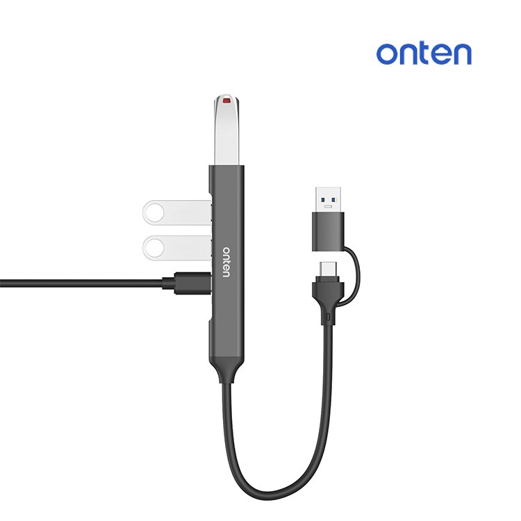 ONTEN USB 3.0 + TYPE-C轉四孔HUB集線器(UCA9703S)-0.5M-細節圖11