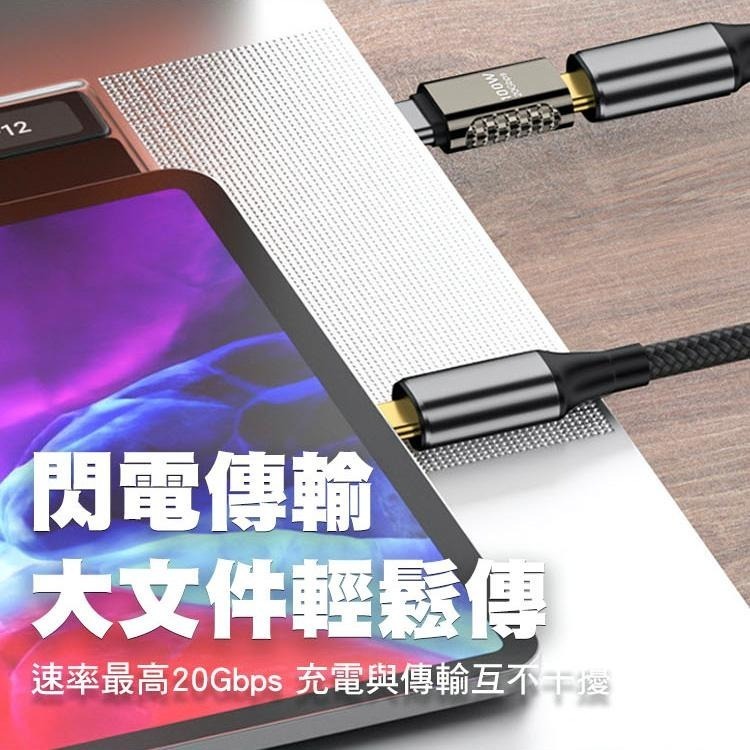 【SHOWHAN】鋅合金 20GBps 100W C母轉C公 快充轉接頭 公母轉接頭-細節圖5