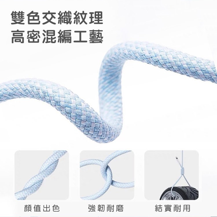 SHOWHAN 馬卡龍編織 充電線 適用 安卓 Type-C 蘋果 20W PD快充 2.4A 充電線適用iPhone-細節圖3