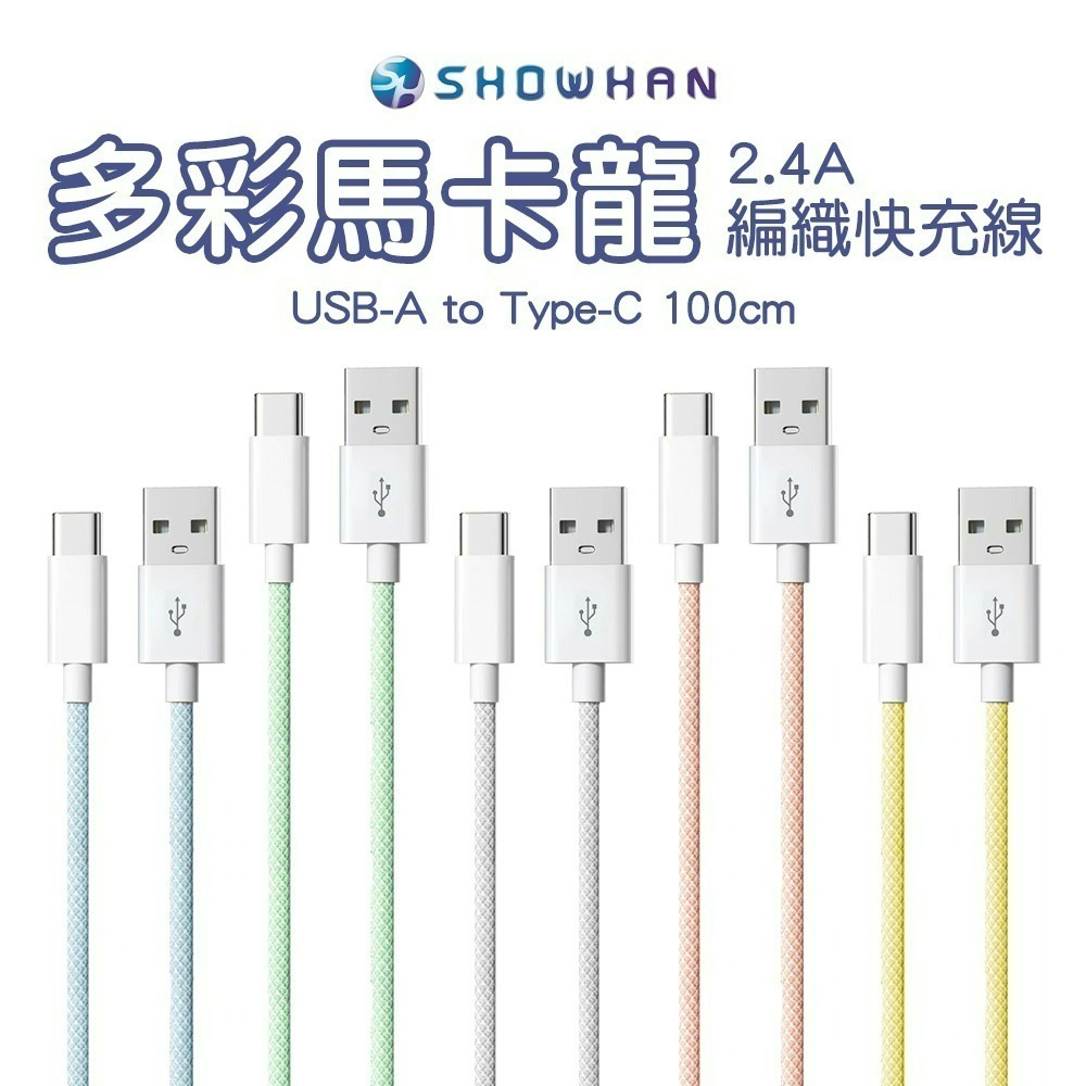 SHOWHAN 馬卡龍編織 充電線 適用 安卓 Type-C 蘋果 20W PD快充 2.4A 充電線適用iPhone-規格圖10