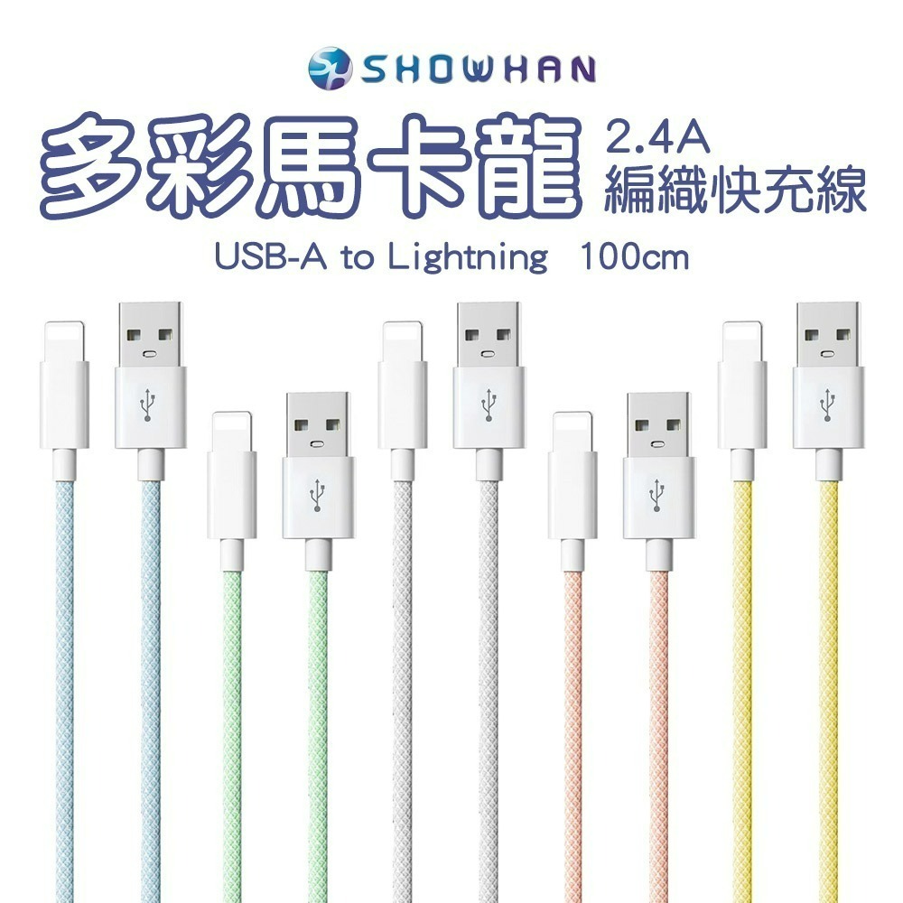 SHOWHAN 馬卡龍編織 充電線 適用 安卓 Type-C 蘋果 20W PD快充 2.4A 充電線適用iPhone-規格圖10