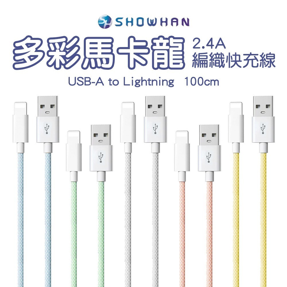 SHOWHAN 馬卡龍編織 充電線 適用 安卓 Type-C 蘋果 20W PD快充 2.4A 充電線適用iPhone-規格圖10