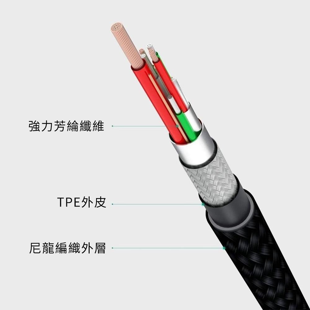 AUKEY 鋅合金 USB-A to Type-C L型 彎頭 快充編織尼龍傳輸線  90度接頭設計 彎著也能充-細節圖5