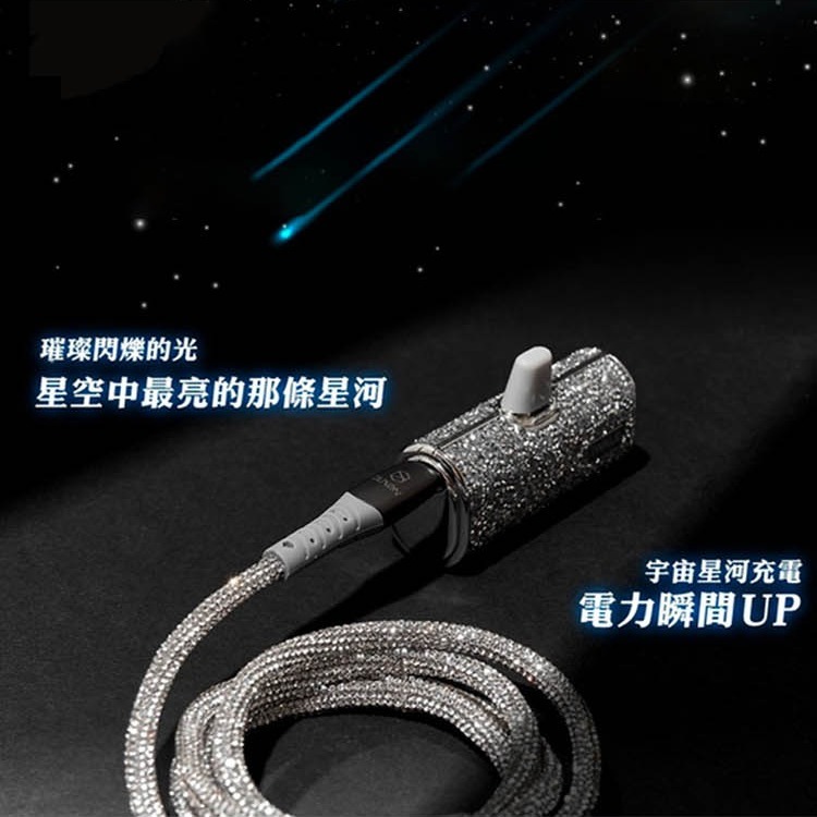 GUXON 星鑽充電線 適用 蘋果 安卓 USB-A to 蘋果 1M  傳輸線 數據線 充電線 iWALK-細節圖3