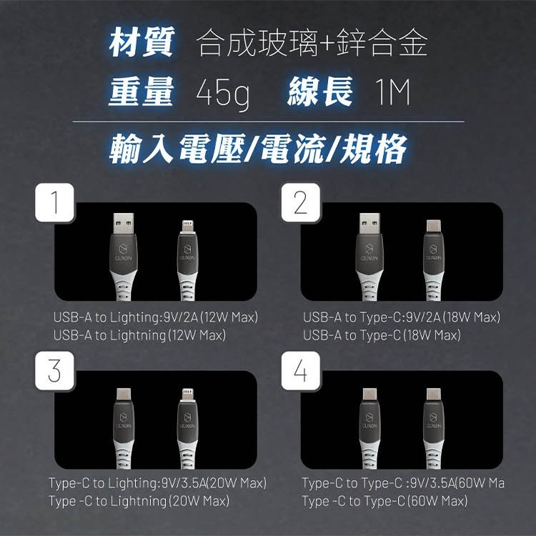 GUXON 星鑽充電線 適用 蘋果 安卓 USB-A to 蘋果 1M  傳輸線 數據線 充電線 iWALK-細節圖11