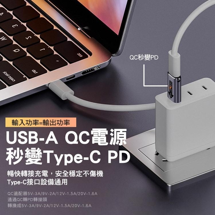 SHOWHAN 鋁合金轉接頭 USB-A QC轉PD Type-C 10Gbps USB3.0 兼容QC4.0 充電傳輸-細節圖5