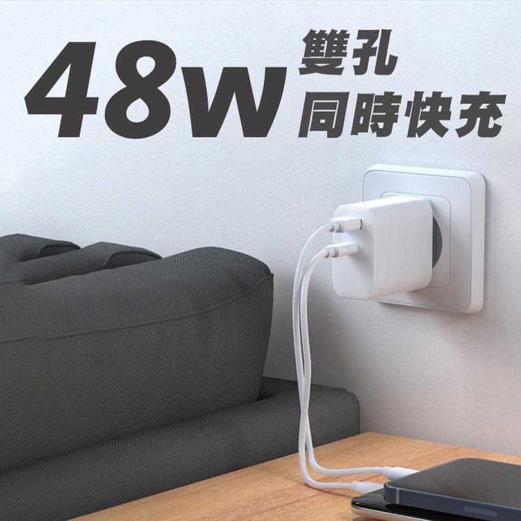 SHOWHAN 48W GaN 氮化鎵 PD+QC3.0 雙孔 折疊  充電器 PD快充 PPS 適用iphone15-細節圖7