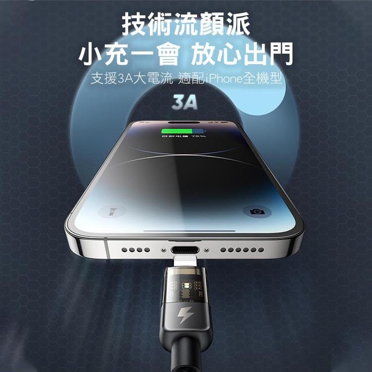 Mcdodo 麥多多 影藍系列 智能斷電 3A USB-A to 適用蘋果 快充線 36W Type-C to 蘋果-細節圖5