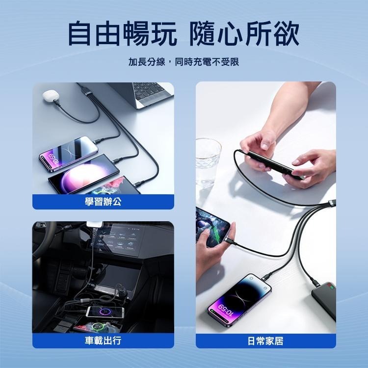 JOYROOM 倍途系列 3.5A 一拖四充電線 USB-A to L+L+C+M/ C+C+L+M 安卓 Type-C-細節圖9