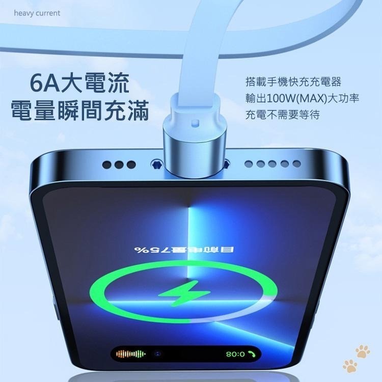 Mr.OC 100W 馬卡龍1分3伸縮快充充電線 USB-A to 平果/MicroUSB/Type-C 1.2M-細節圖7