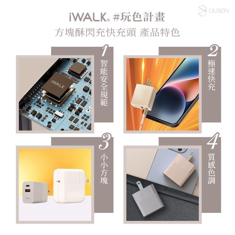iWALK 方塊酥 30W QC 3.0+PD3.0 閃充 快充頭 豆腐充 PD快充頭 1A1C-細節圖6