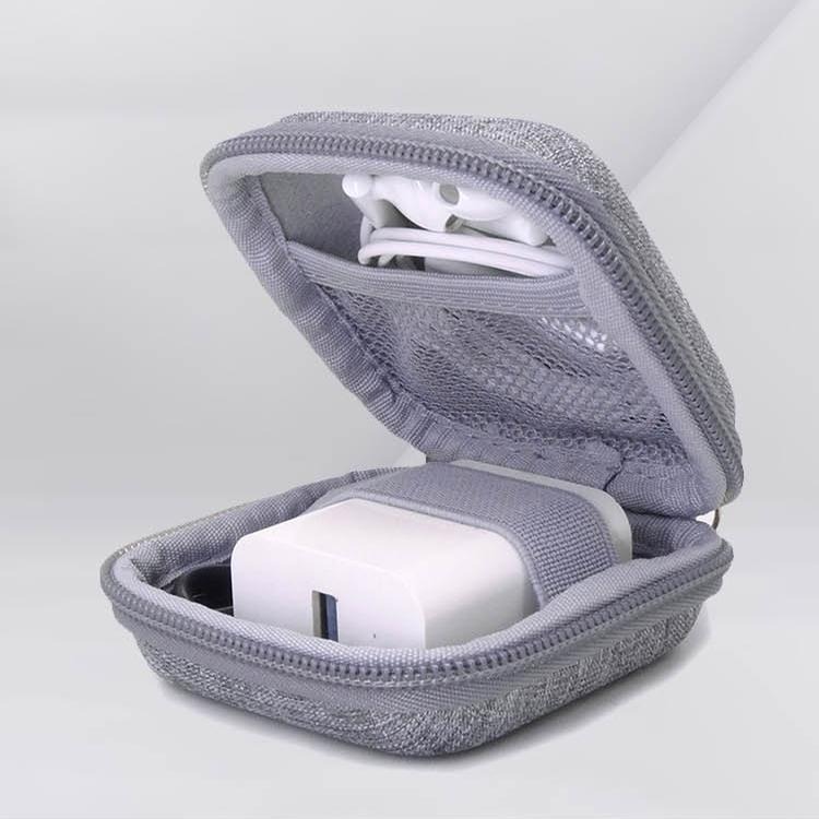 SHOWHAN 迷你方形多功能收納包 耳機 配件 Mac充電頭收納 充電頭 電源 收納包 收納包 防撞包 硬殼 線材-細節圖9