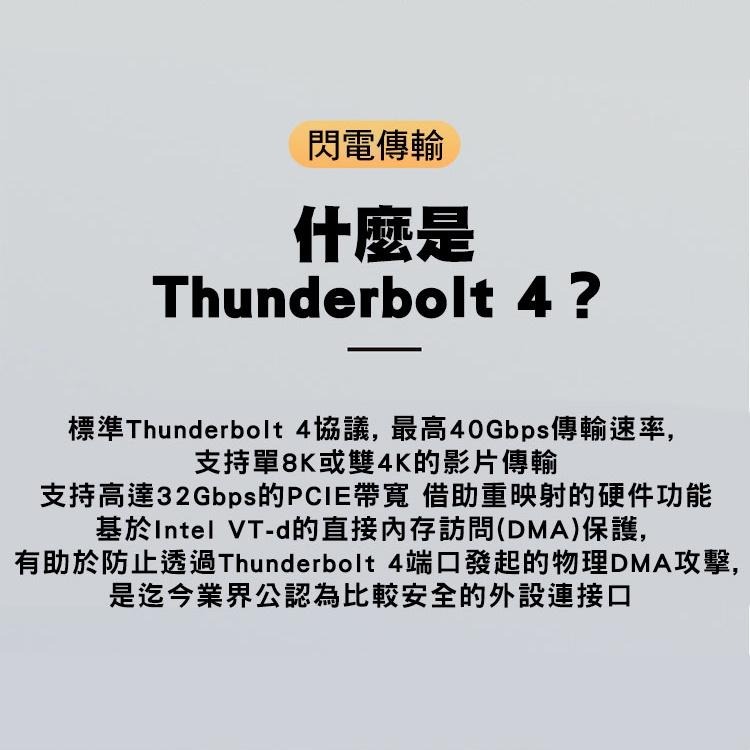 【SHOWHAN】Thunderbolt 4 40GBps 軟板線 100W 快充線-13CM 另有QC4.0 100W-細節圖4