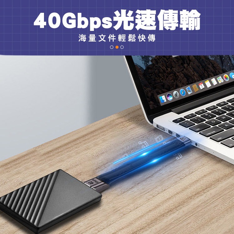 【SHOWHAN】40GBps 軟板線 100W 快充線-13CM 另有QC4.0 100W-細節圖6