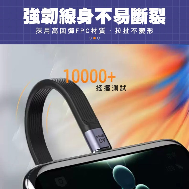 【SHOWHAN】40GBps 軟板線 100W 快充線-13CM 另有QC4.0 100W-細節圖9