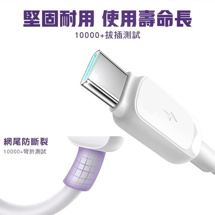 JOYROOM  幻彩系列 雙Type-C 100W 快充線 USB-A to Type-C 充電線 另60w 快充線-細節圖8