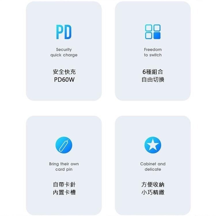 Mcdodo 麥多多 全能系列 多功能傳輸充電線轉接頭收納盒 適用蘋果/安卓通用 台灣公司貨 旅行萬用一盒多用-細節圖3