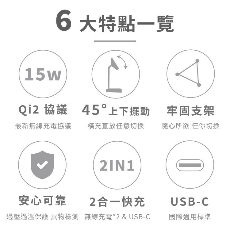 Allite WQ1 2+1 磁吸無線充電座-細節圖3
