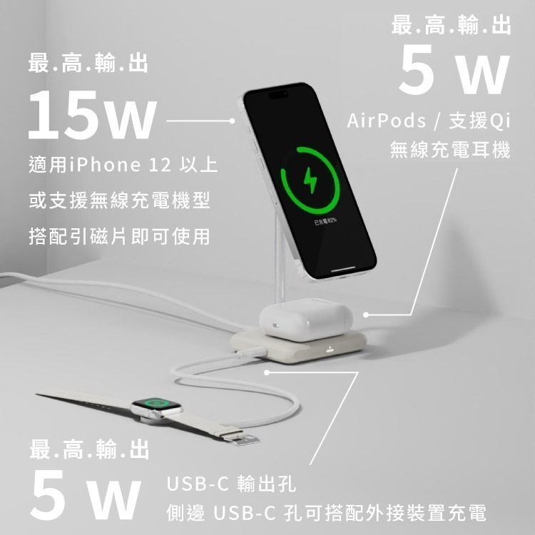 Allite WQ1 2+1 磁吸無線充電座-細節圖6