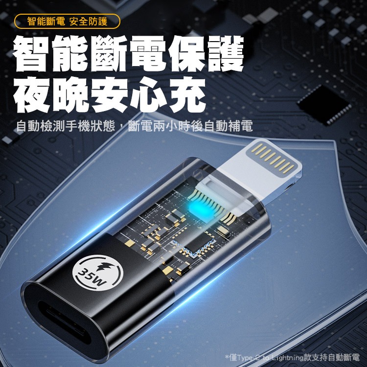 SHOWHAN 半透明轉接頭 帶指示燈 240W 40Gbps Type-C公轉母 35WTC公轉平果母 TC母轉平果公-細節圖3