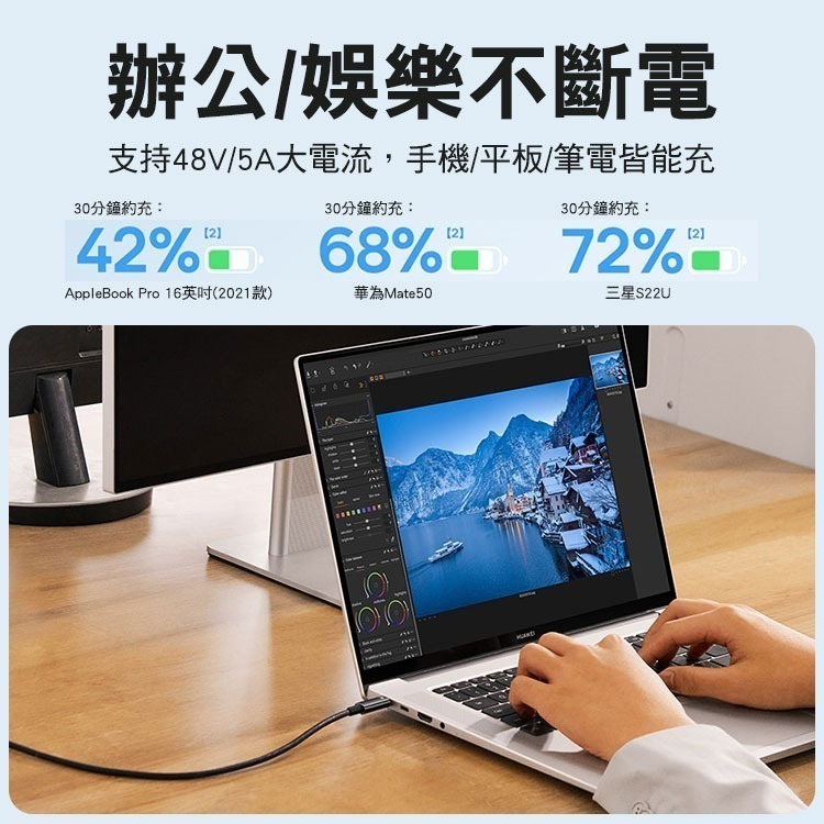 Baseus倍思 鎢金系列 Type-C to Type-C 240W 鋅合金編織快充線-細節圖4