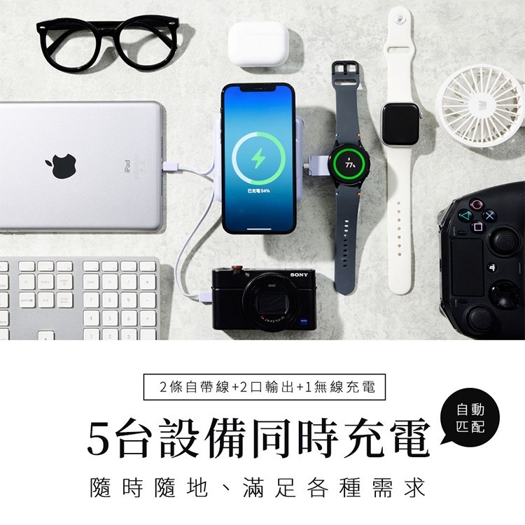 米沃 22.5W 七合一無線磁吸快充行動電源 Pro 10000mAh-細節圖9