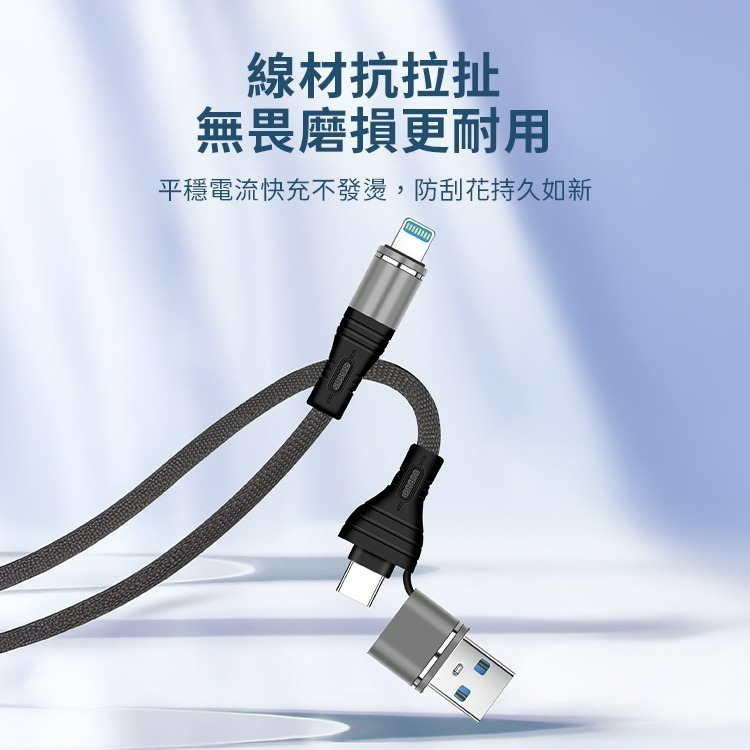 SHOWHAN 新款 PD 100W二拖三編織快充充電線1.2m-細節圖5