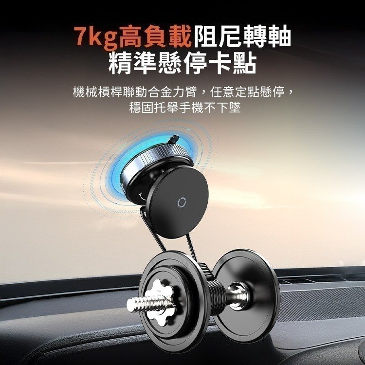 SHOWHAN 新款吸盤強磁雙圈N52吸車載旋轉支架手機支架K009-細節圖6