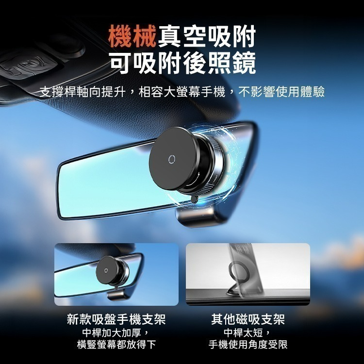 SHOWHAN 新款吸盤強磁雙圈N52吸車載旋轉支架手機支架K009-細節圖8