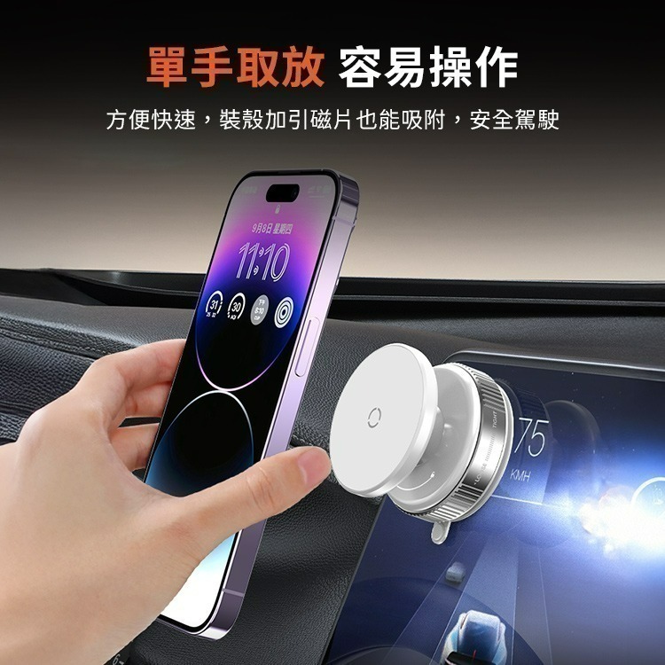 SHOWHAN 新款吸盤強磁雙圈N52吸車載旋轉支架手機支架K009-細節圖7