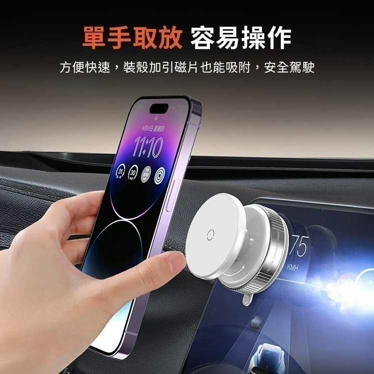 SHOWHAN 新款吸盤強磁雙圈N52吸車載旋轉支架手機支架K009-細節圖7