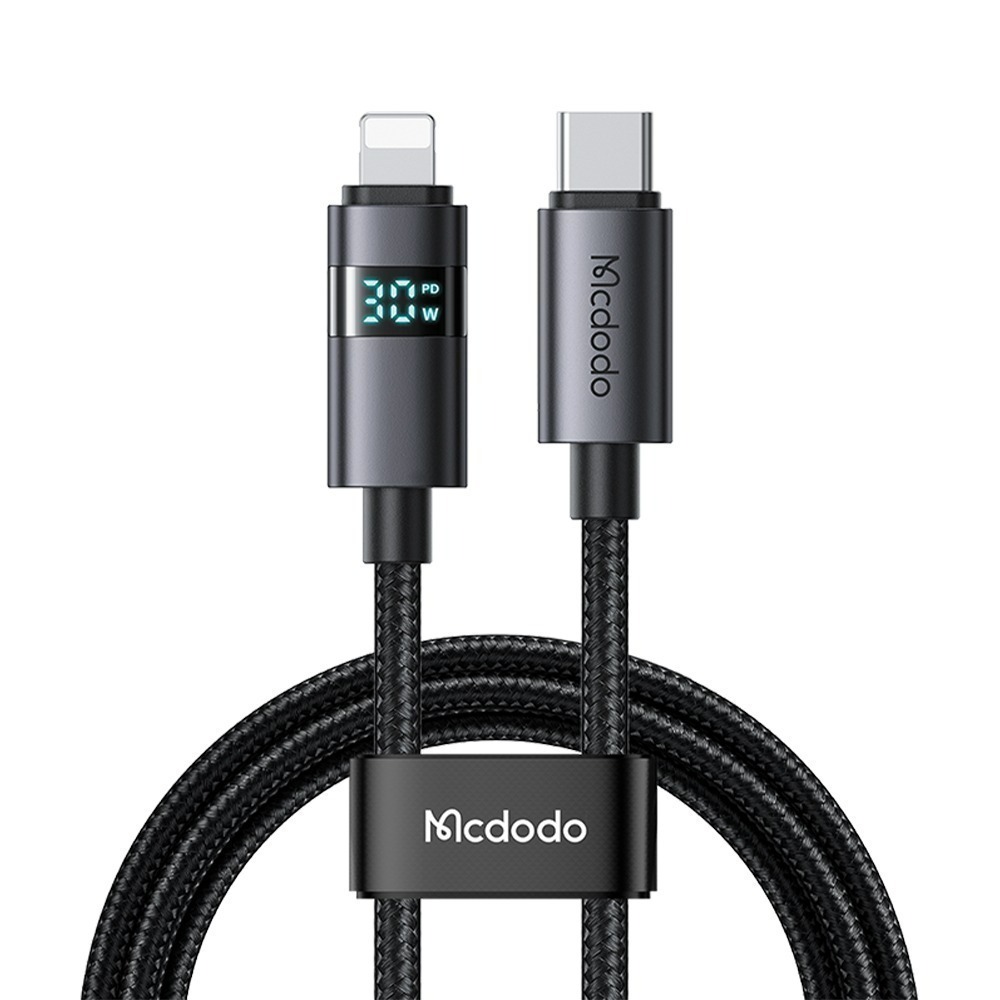 麥多多 橫屏系列功率數顯 3A USB-A to Lightning 快充線1.2m-黑 雙Type-C 100W-規格圖11