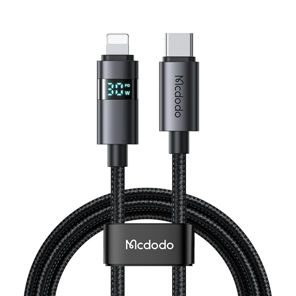 麥多多 橫屏系列功率數顯 3A USB-A to Lightning 快充線1.2m-黑 雙Type-C 100W-規格圖11