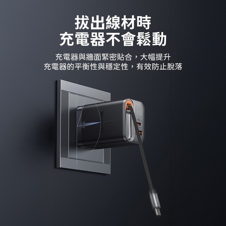 【限時購】麥多多 FreeGo系列 自帶伸縮線氮化鎵 GaN 67W 快充充電器(CH-411)-細節圖10