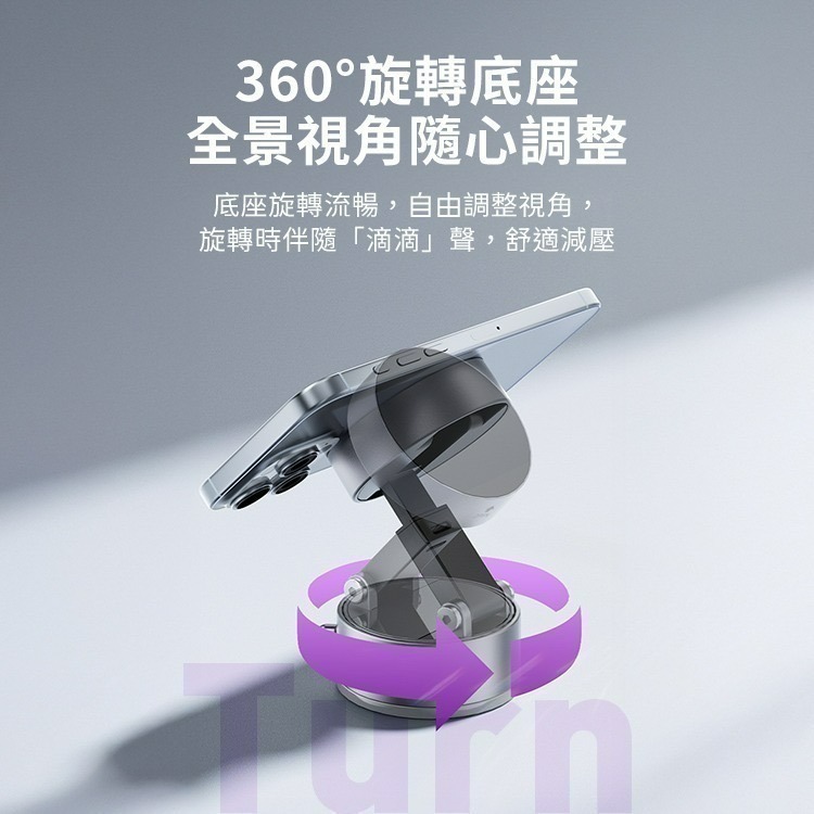 【限時購】SHOWHAN 全新升級360度折疊 吸盤磁吸車載支架手機支架A3-細節圖7