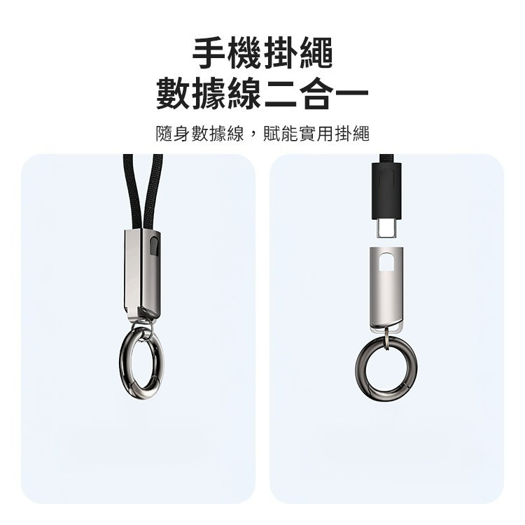 Mr.OC 橘貓先生 創意便攜鑰匙扣快充充電線 60W 雙Type-C / 30W Type-C to 蘋果-細節圖3