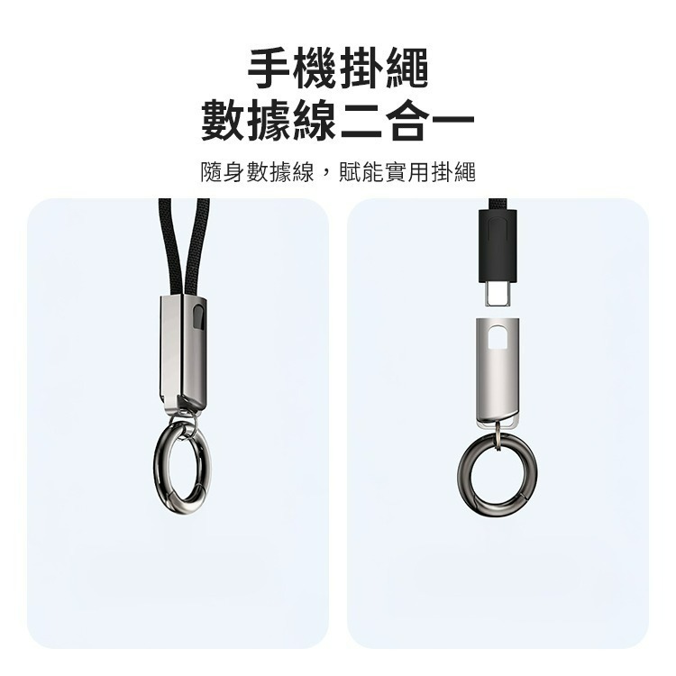 Mr.OC 橘貓先生 創意便攜鑰匙扣快充充電線 60W 雙Type-C / 30W Type-C to 蘋果-細節圖3