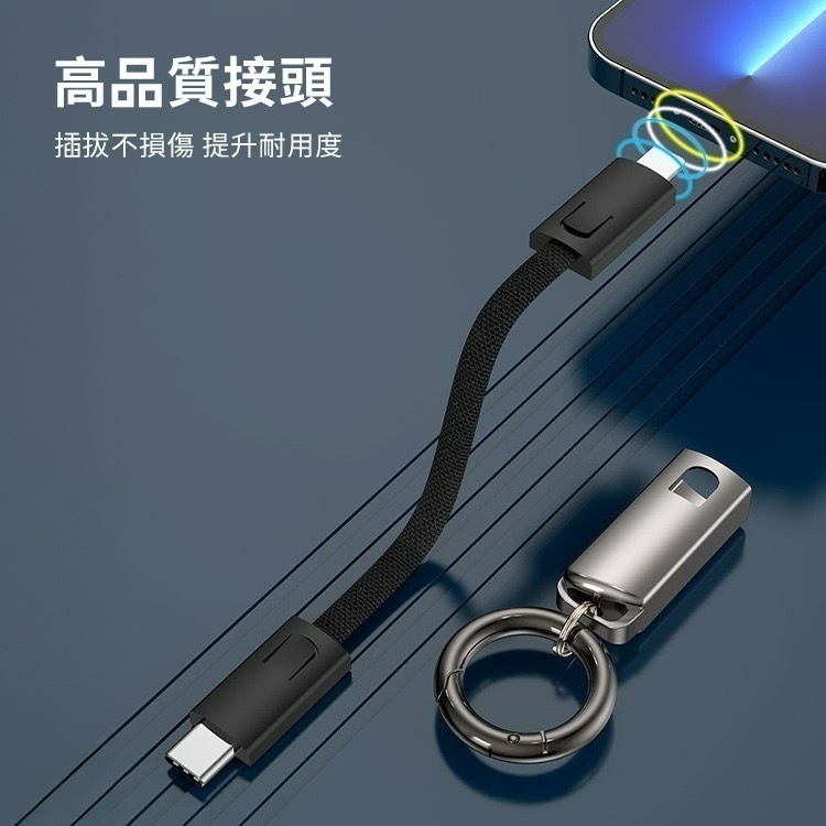 創意便攜鑰匙扣快充充電線 60W 雙Type-C / 30W Type-C to 蘋果-細節圖5