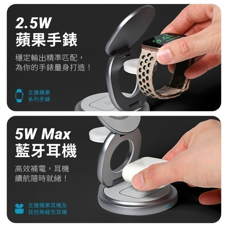 【7-ELEVEN 門市團購】 Qi2 15W 三合一無線折疊充電器-細節圖3