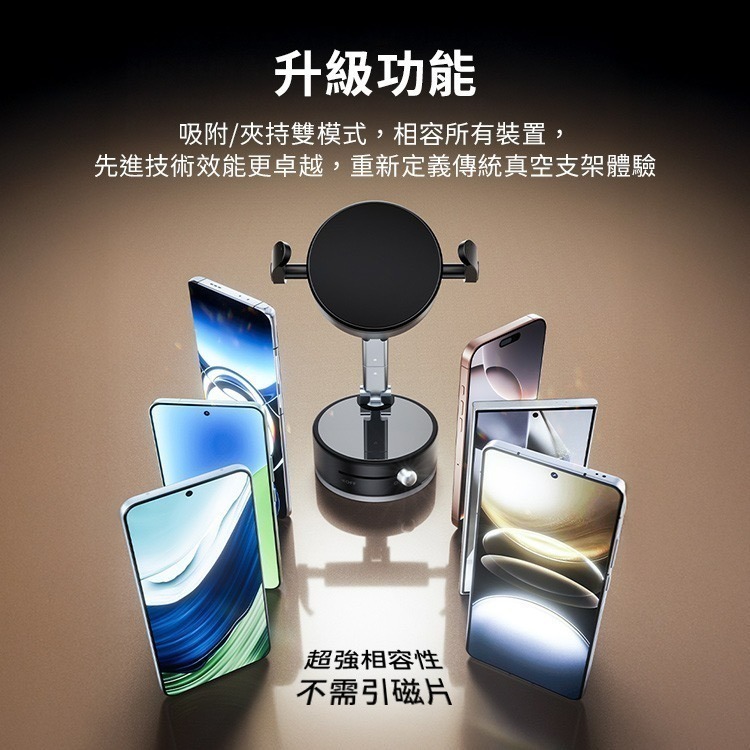 SHOWHAN 二合一 夾式+磁吸 360度折疊 吸盤N54車用支架手機支架ZQ19-細節圖3