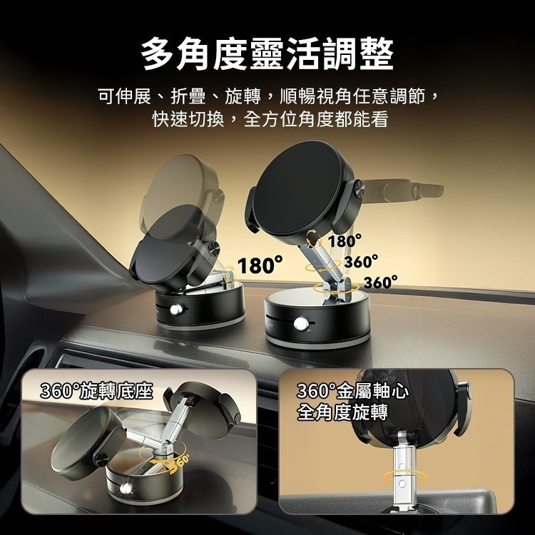 SHOWHAN 二合一 夾式+磁吸 360度折疊 吸盤N54車用支架手機支架ZQ19-細節圖7