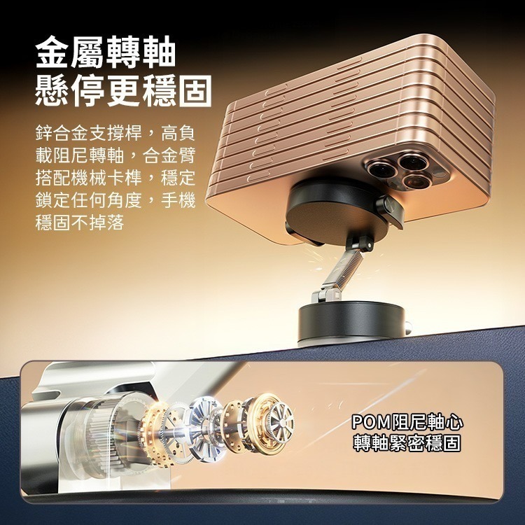 SHOWHAN 二合一 夾式+磁吸 360度折疊 吸盤N54車用支架手機支架ZQ19-細節圖9