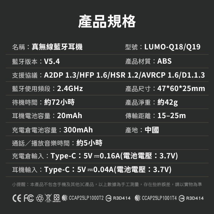 【限時購】 TWS Q18/19 入耳/半入耳式 V5.4 真無線藍牙耳機 Hi-Fi音質-細節圖11
