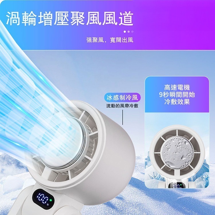 2025新款 BSMI認證 CYKE-650 100檔 冰敷半導體摺疊手持高速風扇-細節圖6