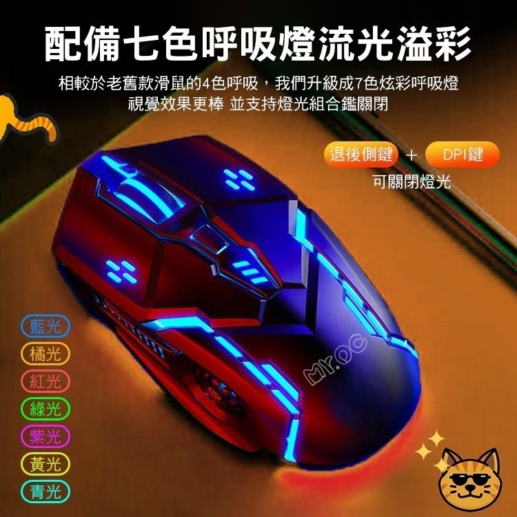 【7-ELEVEN 門市團購】Mr.OC 橘貓先生 G5 發光呼吸燈 有線電競滑鼠-細節圖4