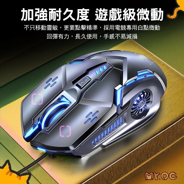 【7-ELEVEN 門市團購】Mr.OC 橘貓先生 G5 發光呼吸燈 有線電競滑鼠-細節圖6