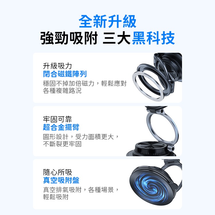 SHOWHAN 新款 N52強磁超薄真空支架 M11 真空吸附手機支架 車載支架 車用支架 磁吸支架-細節圖3