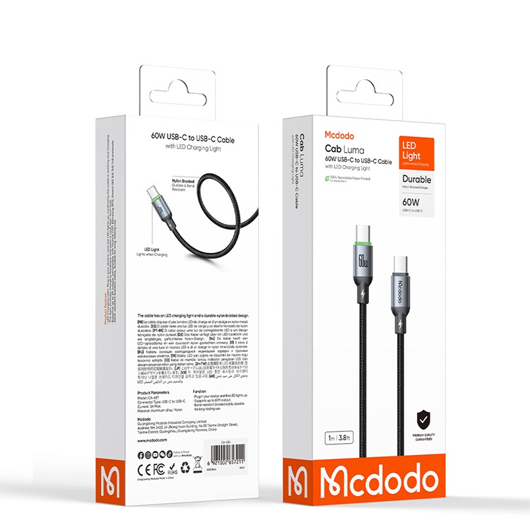 麥多多 Buy easy系列 帶燈編織充電線 安卓 蘋果 Type-C Lightning 快充線 1m/2m/2m-細節圖11