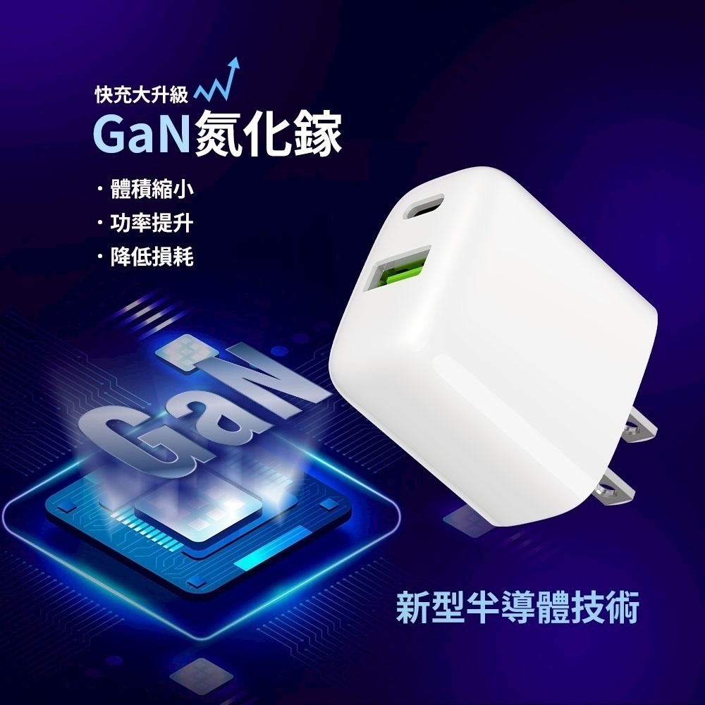 【限時購】30W 雙孔快充充電器贈 Type-C to Type-C 60W PD快充編織線1m-細節圖9