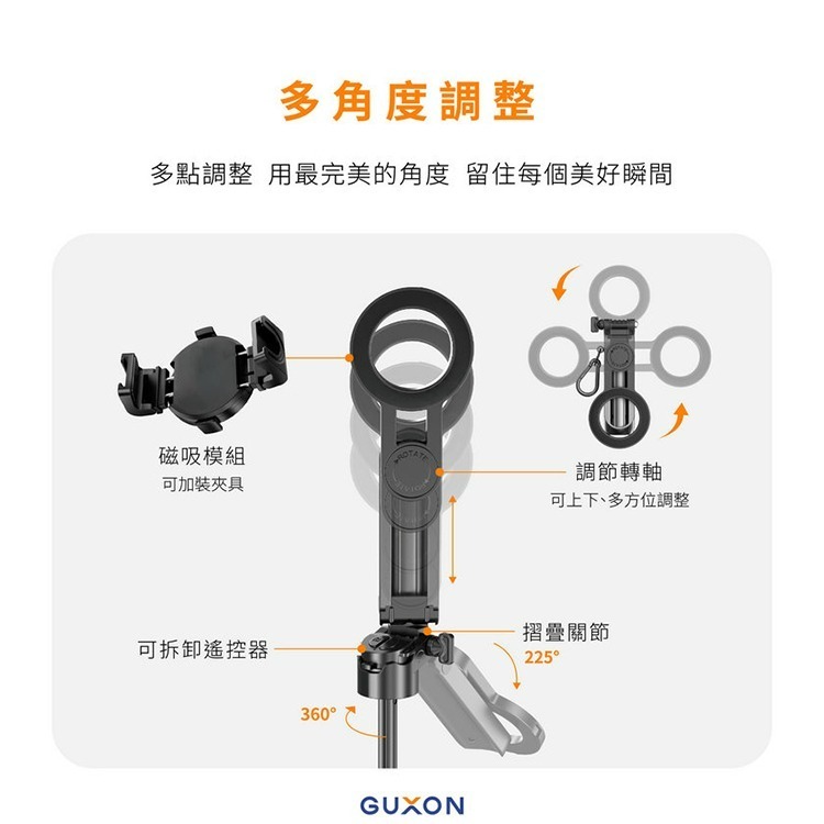 GUXON口袋拍迷你藍牙磁吸手機自拍棒-細節圖11